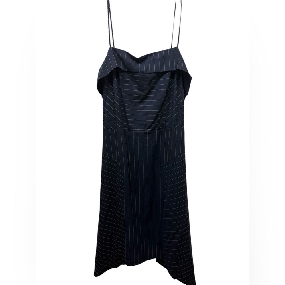 Banana Republic Spaghetti Strap Navy Pinstripe Dress